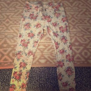 Flower Print Jeans